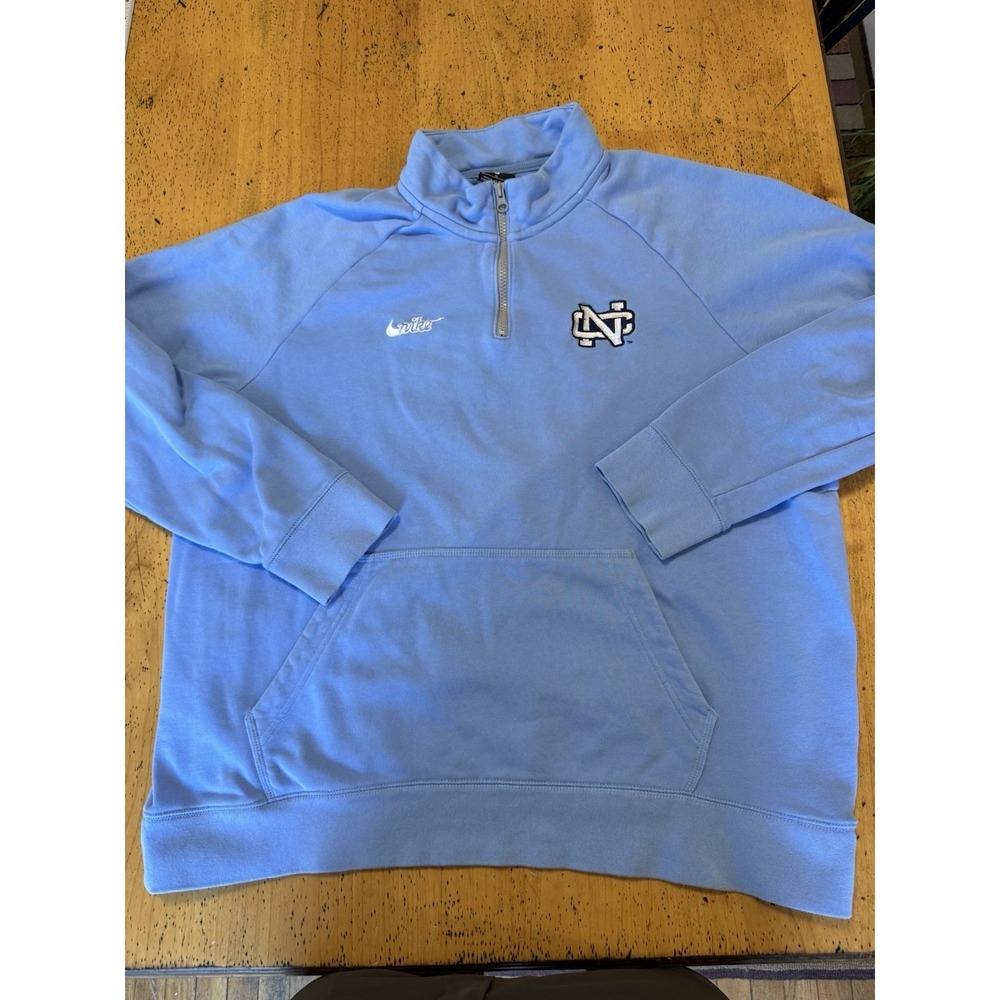 Vintage Y2K Nike UNC Tar‎ Heels University Quarter Zip Jacket Size X Large Blue